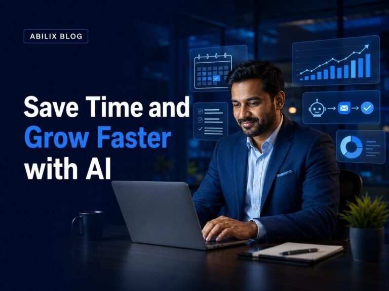 Business owner using AI to save time and grow faster