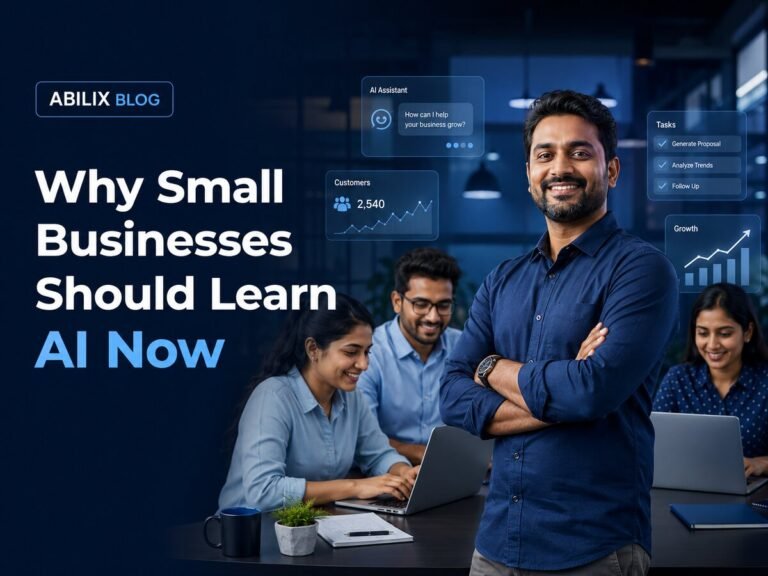 Small-business team learning and applying AI